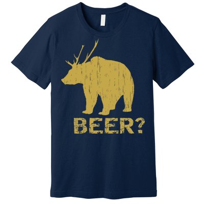 Deer Bear Beer Moose Elk Hunting Funny Premium T-Shirt