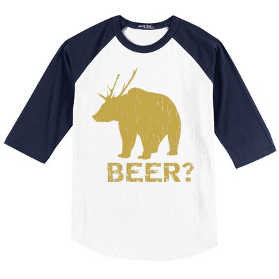 Deer Bear Beer Moose Elk Hunting Funny Baseball Sleeve Shirt