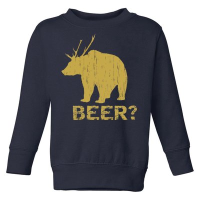 Deer Bear Beer Moose Elk Hunting Funny Toddler Sweatshirt