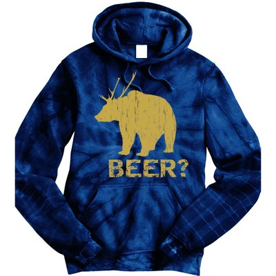 Deer Bear Beer Moose Elk Hunting Funny Tie Dye Hoodie