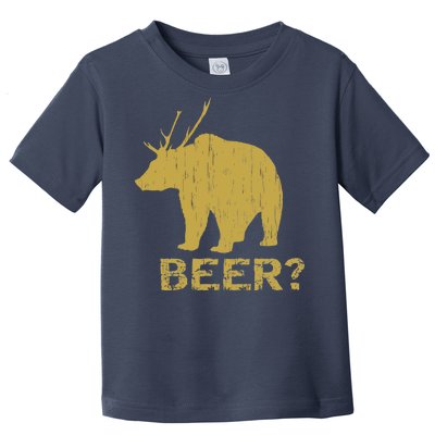 Deer Bear Beer Moose Elk Hunting Funny Toddler T-Shirt