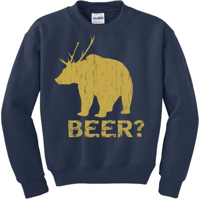 Deer Bear Beer Moose Elk Hunting Funny Kids Sweatshirt