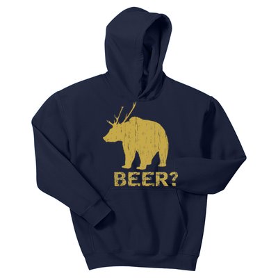 Deer Bear Beer Moose Elk Hunting Funny Kids Hoodie