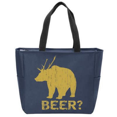 Deer Bear Beer Moose Elk Hunting Funny Zip Tote Bag