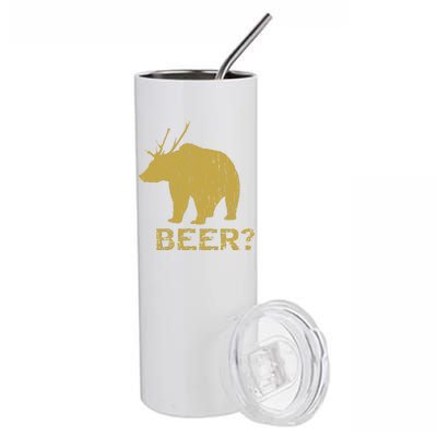 Deer Bear Beer Moose Elk Hunting Funny Stainless Steel Tumbler