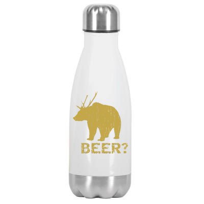 Deer Bear Beer Moose Elk Hunting Funny Stainless Steel Insulated Water Bottle