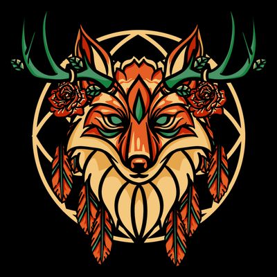 Deer Fox Abstract T-Shirt