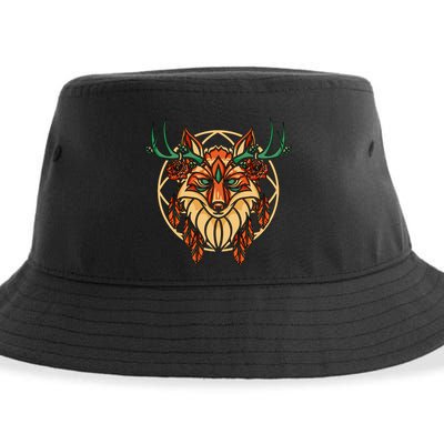 Deer Fox Abstract Sustainable Bucket Hat