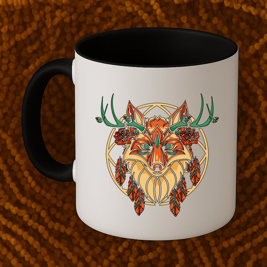 Deer Fox Abstract Mug