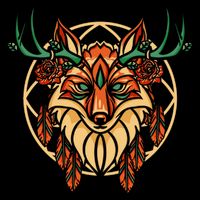 Deer Fox Abstract Flatbill Hat