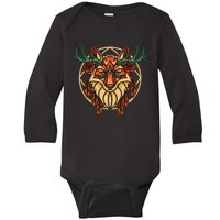 Deer Fox Abstract Baby Long Sleeve Bodysuit