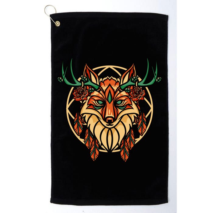 Deer Fox Abstract Golf Towel