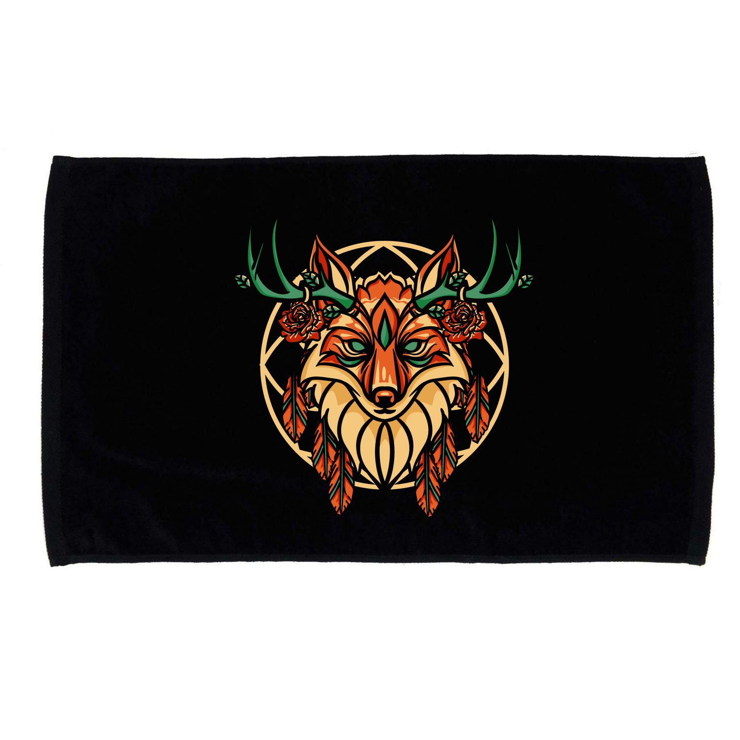 Deer Fox Abstract Microfiber Hand Towel
