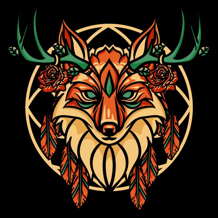 Deer Fox Abstract Crop Top