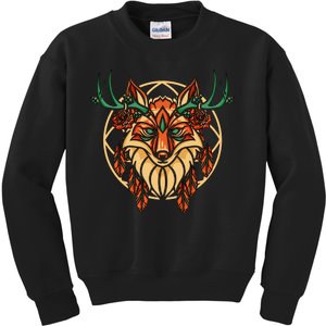 Deer Fox Abstract Kids Sweatshirt