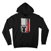 Deer Hunting Distressed USA American Flag Hoodie