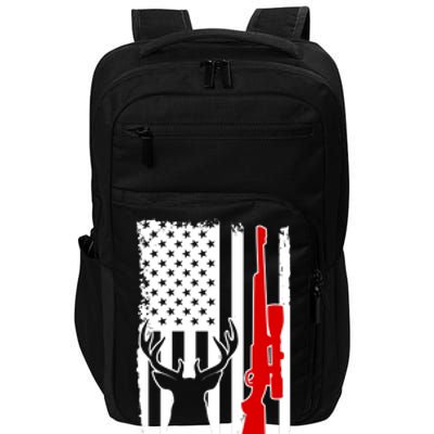 Deer Hunting Distressed USA American Flag Impact Tech Backpack