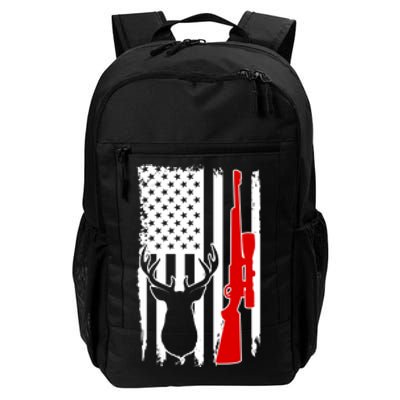 Deer Hunting Distressed USA American Flag Daily Commute Backpack