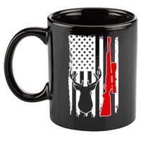 Deer Hunting Distressed USA American Flag 11oz C Handle Ceramic Mug