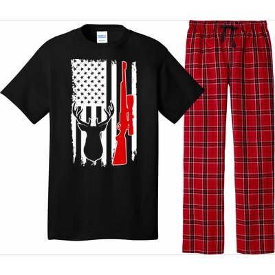 Deer Hunting Distressed USA American Flag Pajama Set