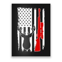 Deer Hunting Distressed USA American Flag Poster