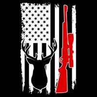 Deer Hunting Distressed USA American Flag Tank Top