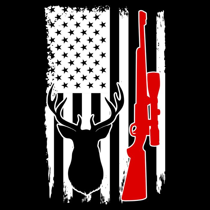 Deer Hunting Distressed USA American Flag Tank Top