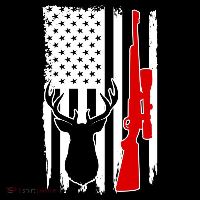 Deer Hunting Distressed USA American Flag Kids T-Shirt