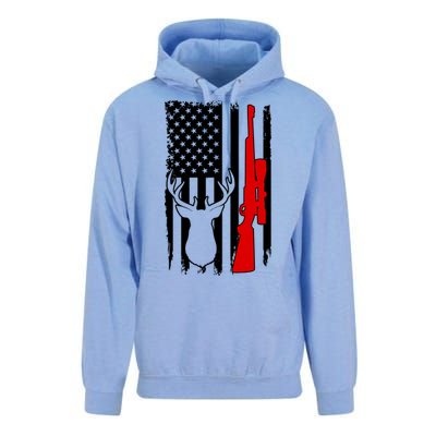 Deer Hunting Distressed USA American Flag Unisex Surf Hoodie