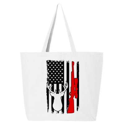 Deer Hunting Distressed USA American Flag 25L Jumbo Tote