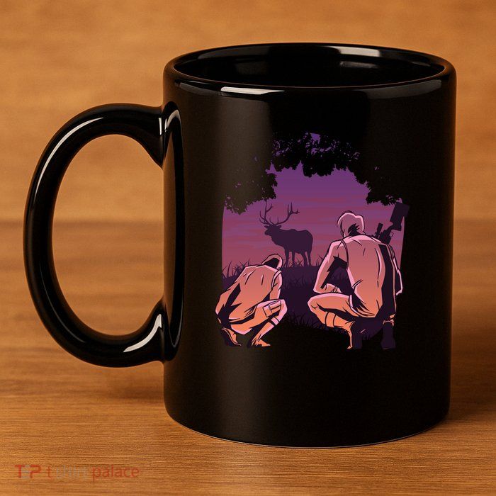 Deer Hunting Scene 11oz C Handle Ceramic Mug
