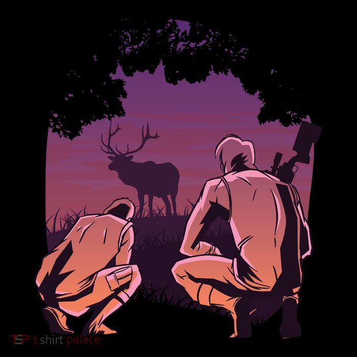Deer Hunting Scene Drawstring Bag