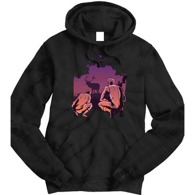 Deer Hunting Scene Tie Dye Hoodie