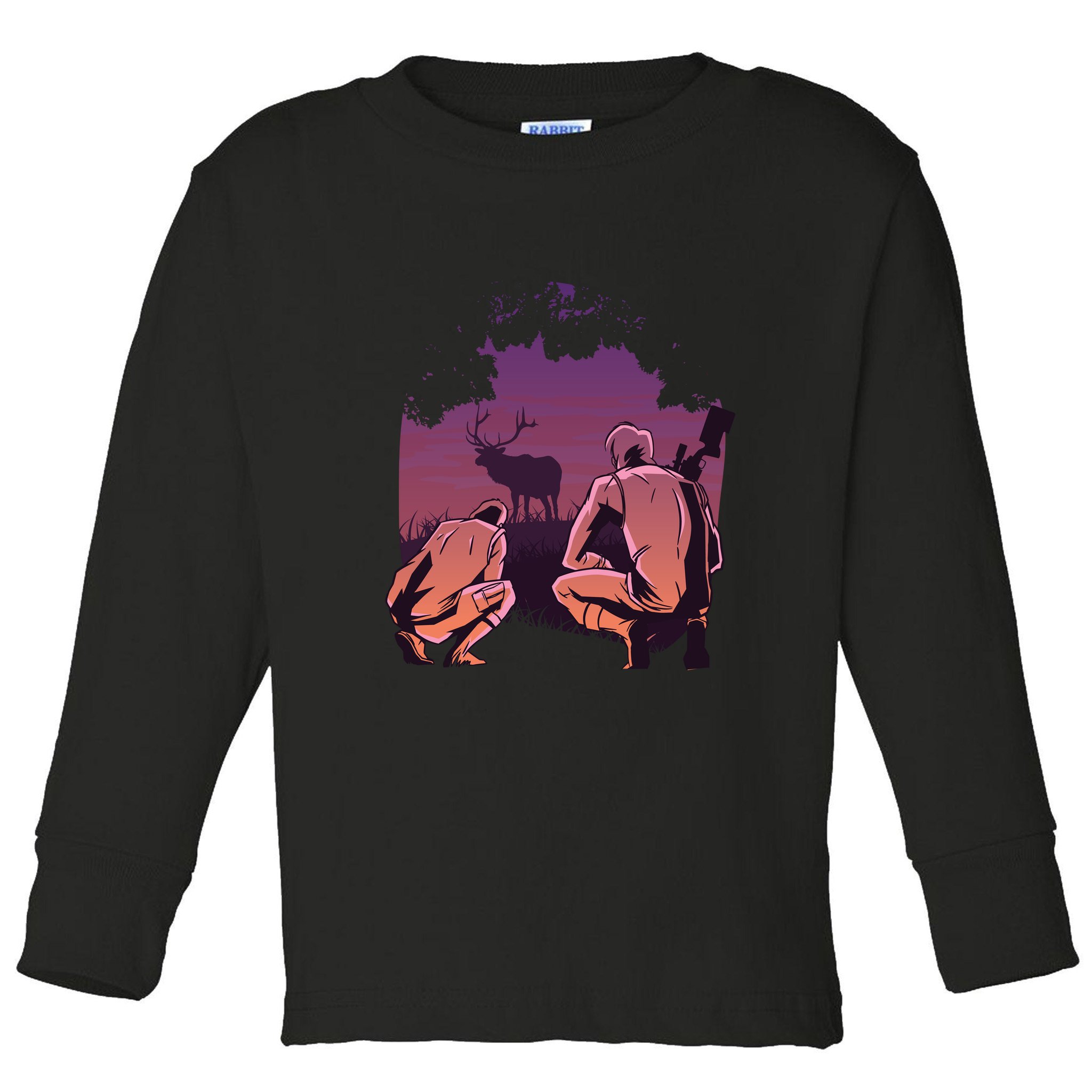 Deer Hunting Scene Toddler Long Sleeve Shirt
