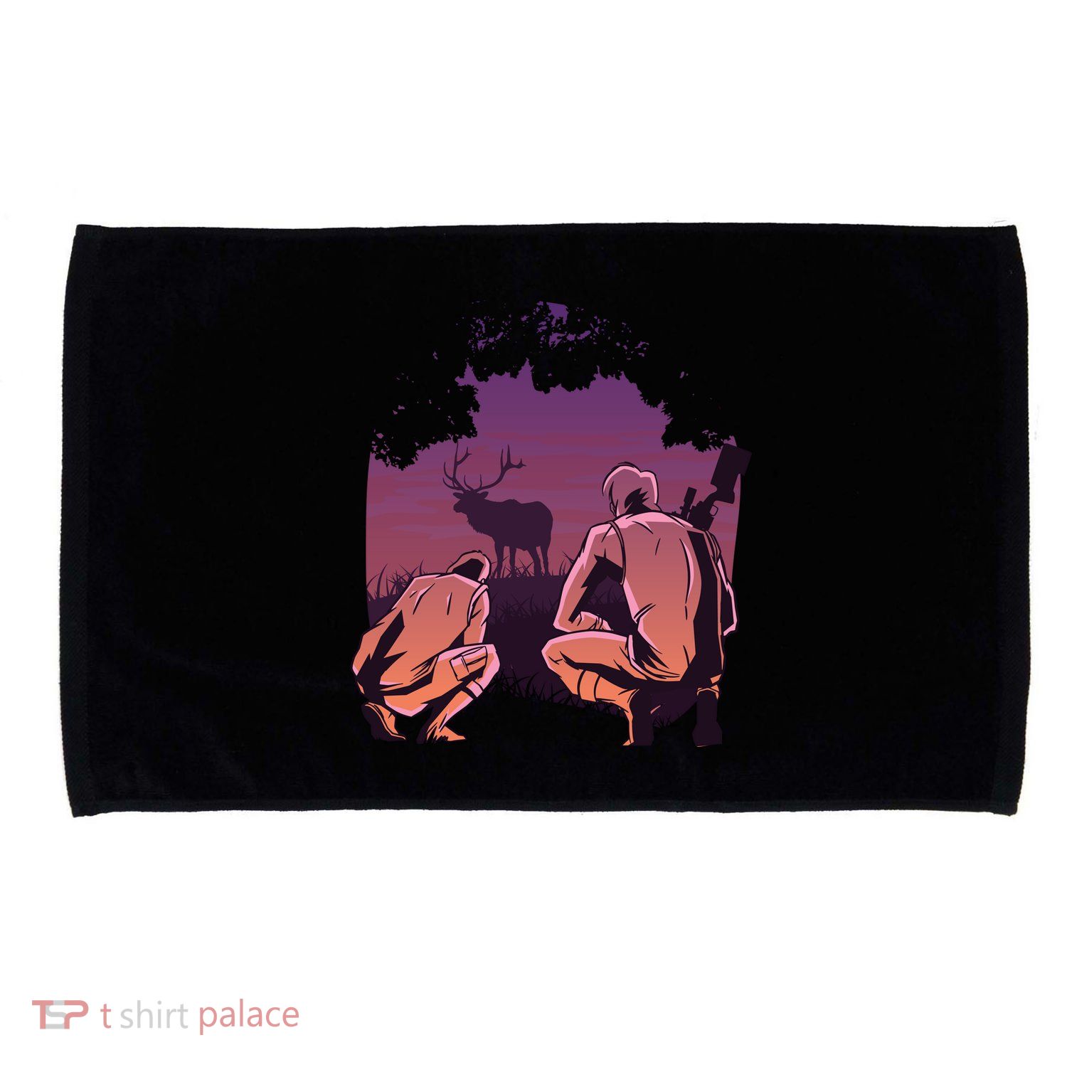 Deer Hunting Scene Microfiber Hand Towel