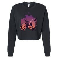 Deer Hunting Scene Cropped Pullover Crew