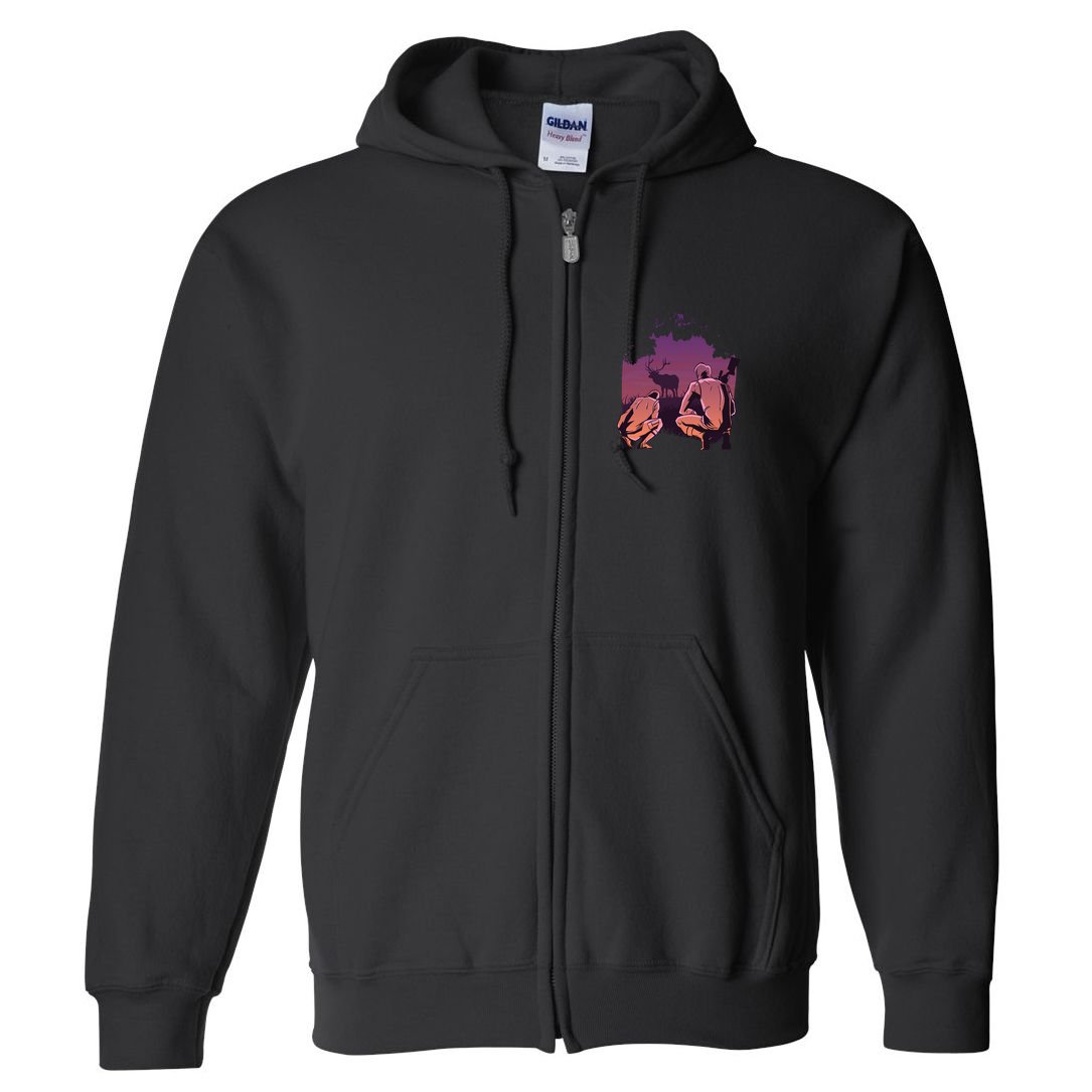 Deer Hunting Scene Full Zip Hoodie