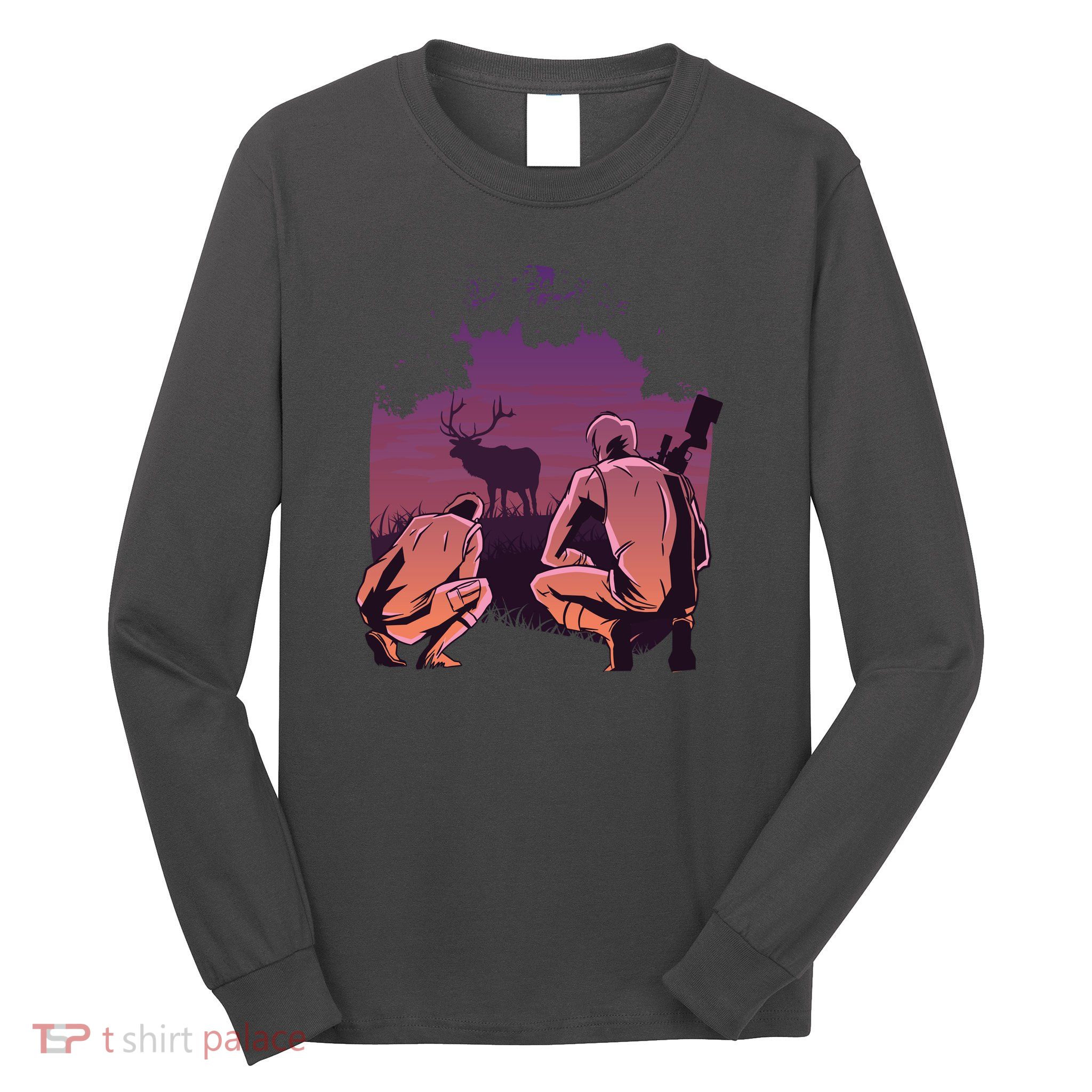 Deer Hunting Scene Long Sleeve Shirt