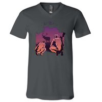 Deer Hunting Scene V-Neck T-Shirt