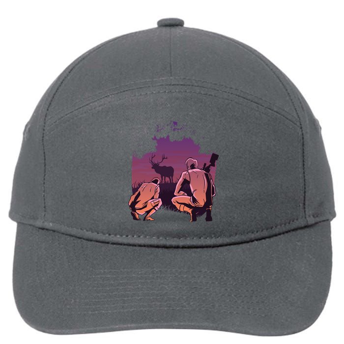 Deer Hunting Scene 7-Panel Snapback Hat