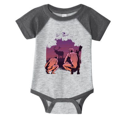 Deer Hunting Scene Infant Baby Jersey Bodysuit