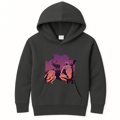 Deer Hunting Scene Kids Hoodie