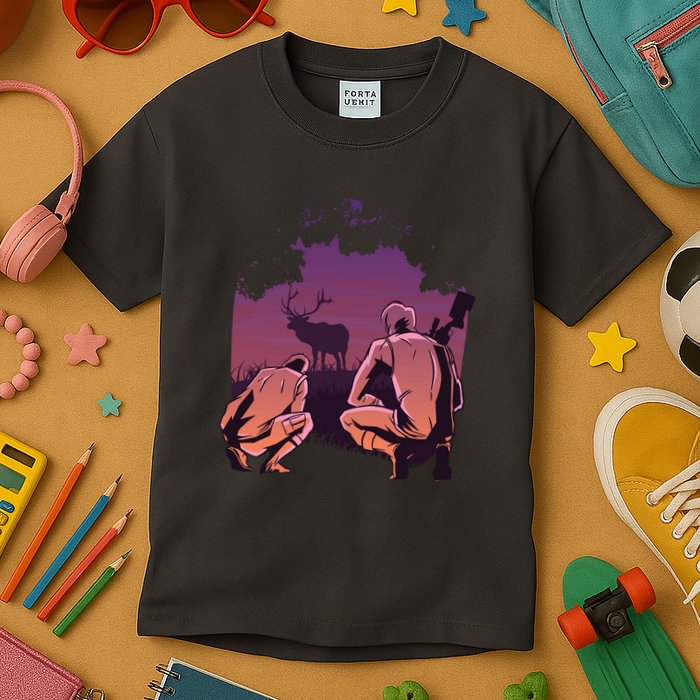 Deer Hunting Scene Kids T-Shirt