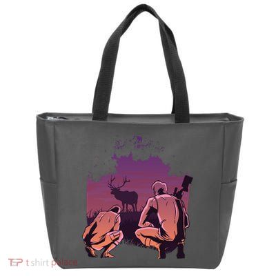 Deer Hunting Scene Zip Tote Bag