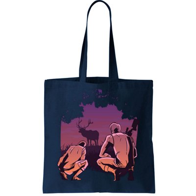 Deer Hunting Scene Tote Bag