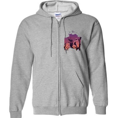 Deer Hunting Scene Full Zip Hoodie