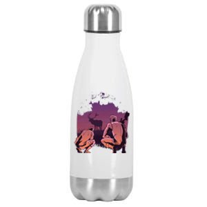 Deer Hunting Scene Stainless Steel Insulated Water Bottle