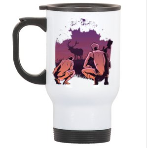 Deer Hunting Scene Stainless Steel Travel Mug