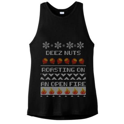Deez Nuts Roasting On An Open Fire Ugly X-Mas Ladies PosiCharge Tri-Blend Wicking Tank
