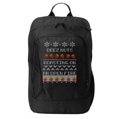 Deez Nuts Roasting On An Open Fire Ugly X-Mas City Backpack